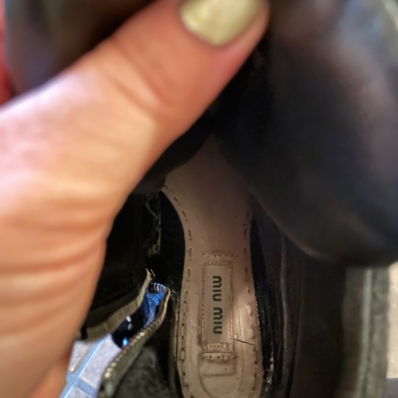 Miu miu black leather athletic shoes - Picture 5 of 7